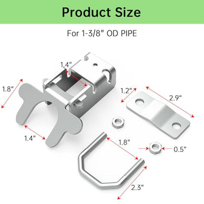 Kennel Gate Latch Butterfly Latch Kennel Gate Latch for 1-3/8'' Chain Link Dog Kennel Gate Latch for Kennel Gate Frame, with U-Bolt & Nuts (2 Pack)