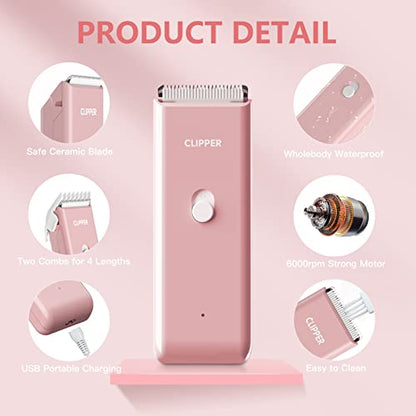 Home Professional Dog Grooming Kit Clipper Low Noise USB Rechargeable for Dog Cat - color: Ap005-pink