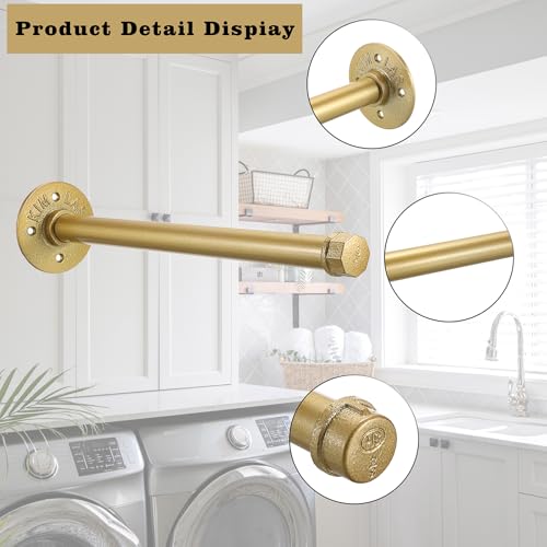 Sumnacon Wall Mounted Clothes Rack for Wardrobe, 2Pcs 14 Inch, Gold - color: Gold, size: 14 Inch
