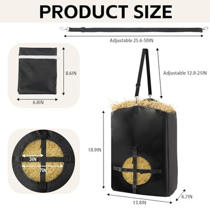 3 Pcs Hay Bags for Goats, Release Buckle for Goats Slow Feeder Hay Bags