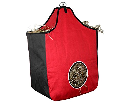 Derby Originals 1000D Reflective Horse Hay Bag with 6 Month Warranty - color: Red/Black