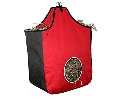 Derby Originals 1000D Reflective Horse Hay Bag with 6 Month Warranty - color: Red/Black