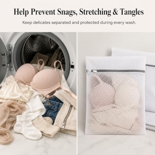 GroundLuxe Mesh Laundry Bags for Delicates, 3 Pack, 12 x 16 Inch