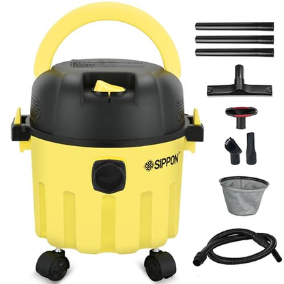 Wet-Dry Vacuum, 3-in-1 Portable Shop Vacuum Cleaner with 2 Peak HP Power Suction, Lightweight Wet Dry Vacuum with Blower & Wall Mount Design for Car, Pet Hair, Hard Floor | 3-in-1 Workshop Vacuum Cleaner, suitable for cleaning cars, removing pet hair, and