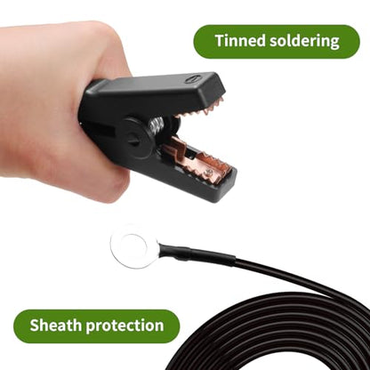 3Ft Electric Fence Wire, Solar Fence Charger Electric Fence Kit Connect Electric Fence Jumper Leads Cable with Crocodile Clip for Electric Fence Connectors Solar Electric Fence