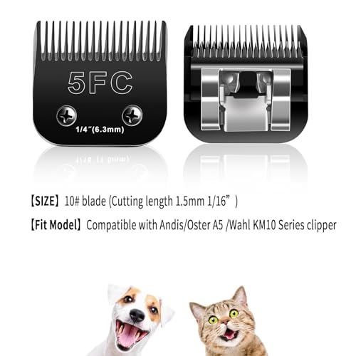 2PCS Dog Grooming Replacement 5FC Blades Compatible with Andis/Oster A5 - color: 6.3mm