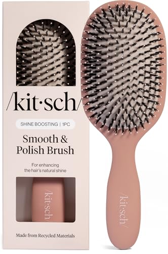 Kitsch Smooth & Polish Hair Brushes For Women and Men - Terracotta - color: Terracotta