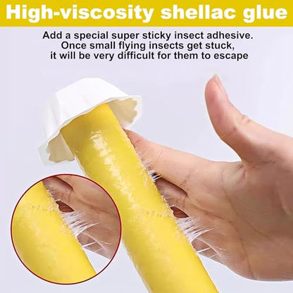 Fly Stick Sticky Fly Traps for Indoors Outdoor 12pk, Sticky Hanging Fly Stick, Flying Insect Trap, wasp Trap（Yellow 12PCS） - color: yellow 12PCS