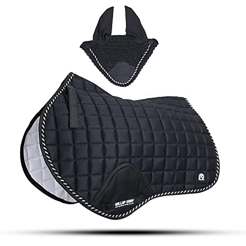 Close Contact Jumping Saddle Cloth Numnah Saddle Pads Free Ear (Ship from USA) - color: White, size: Full