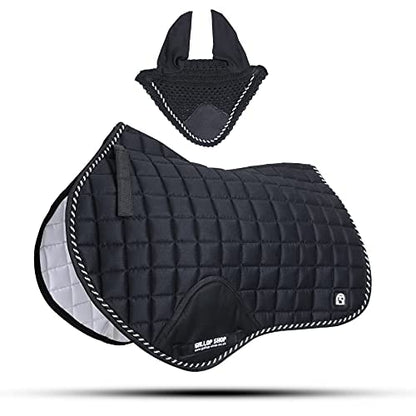 Close Contact Jumping Saddle Cloth Numnah Saddle Pads Free Ear (Ship from USA) - color: White, size: Full