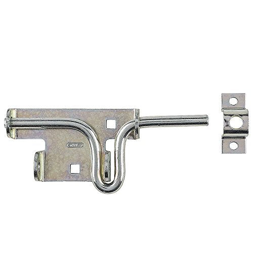 National Hardware Sliding Bolt Door & Gate Latch, Steel, Zinc Plated | Heavy-Gauge Cold-Rolled Steel with WeatherGuard Finish; Mounts for Right or Left Hand Swing Gates