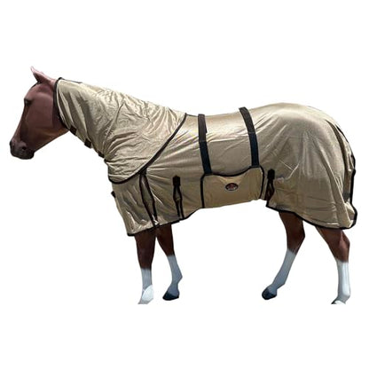 HILASON Horse Fly Sheet Breathable Mesh UV Protection Mosquito Bug Summer - color: Gold, size: 66 In