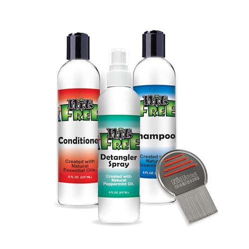 Nit Free Lice Care Kit, Comb, Shampoo, Conditioner, Detangling Spray Set
