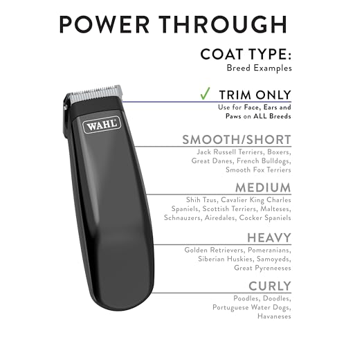 Wahl Professional Animal Super Pocket Pro Trimmer Kit, Black Chrome | Chrome Body, Ergonomic Design for Complete Control, Ideal for Face, Ears and Paw Touch-Ups, Small for Concealed Trimming