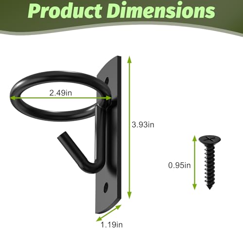 Black Metal Horse Stall Bucket Hanging Hooks