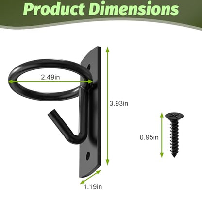 Black Metal Horse Stall Bucket Hanging Hooks