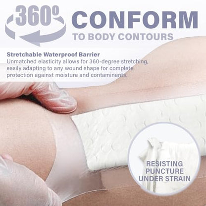EVERLIT Post-Surgical Dressing | Sterile Waterproof Adhesive Dressing for Post-Operative Wound Care | Hypoallergenic Silicone Coated Bandage for Surgical Incision Pack of 5 (4" x 12") - size: 4" x 12"