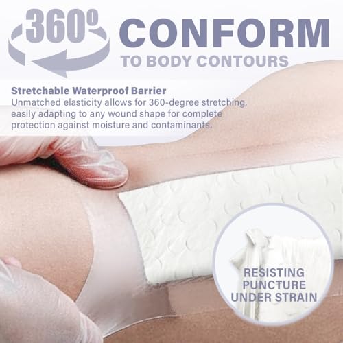 EVERLIT Post-Surgical Dressing | Sterile Waterproof Adhesive Dressing for Post-Operative Wound Care | Hypoallergenic Silicone Coated Bandage for Surgical Incision Pack of 5 (4" x 10") - size: 4" x 10"