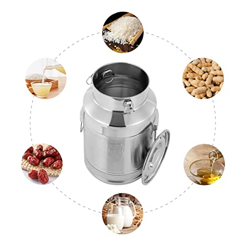 Thickened Stainless Steel Milk Can Large Liquid Container Storage,Stainless Steel Milk Bucket With Sealing Lid and Carry Handle,for Wine, Oil Storage Transport (28L/7.4 Gal) - size: 28L/7.4 Gal