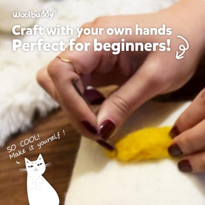 Woolbuddy Needle Felting Starter Kit (Black Cat) for Adults with DIY Tool - color: Black Cat