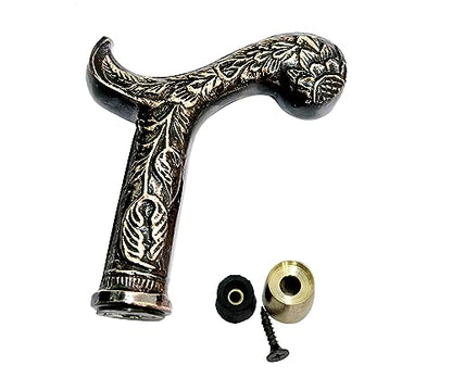 “Elegant Wooden Walking Stick with Handcrafted Floral Brass Handle – Stylish Men’s & Women’s Cane for Walking Support, Gifts & Everyday Use”