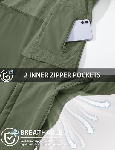 MAGCOMSEN Men's Tactical Jacket Winter Snow Ski Water Resistant - color: Army Green, size: XX-Large