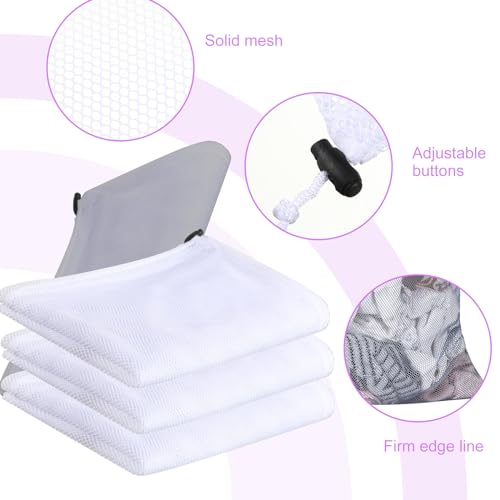 Berlune 30 Pack Large Mesh Laundry Bags - color: White, Gray