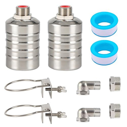 2 Pack 1/2"-3/4" Water Foat Vlave for Tanks, Pools, Livestock Troughs - size: 2 Pack