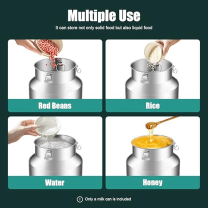 35L/9.24Gallon Stainless Steel Milk Can with Spigot, Heavy Duty Milk Jug Wine Pail Bucket Bottle Liquid Container Storage for Grain Wine Liquid,Stainless Steel Sealed Tank