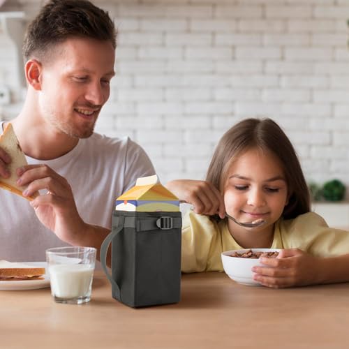 Beautyflier Half Gallon Milk, Juice, Beverage Carton Holder with Handle, Reusable Nylon Holder Bag for 64 OZ/Half Gallon Milk Carton, Suitable for Kitchens, Restaurants, Picnic (Holder Only)