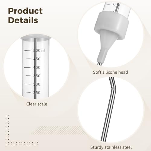 yeesport 500ml Metal Feeding Gun, Dosing Syringe for Cattle Sheep Horses