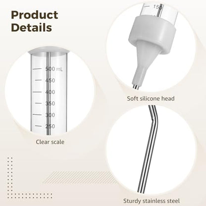 yeesport 500ml Metal Feeding Gun, Dosing Syringe for Cattle Sheep Horses