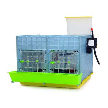 Hatching Time 15" Chick Brooders Stackable & 2-Section Options, Automatic Heating, Easy-Clean Tray, Includes Feeders & Drinkers, Perfect for Quail, Chickens, Ducks & Baby Birds (2 Section) - style: 2 Section, 1 Layer