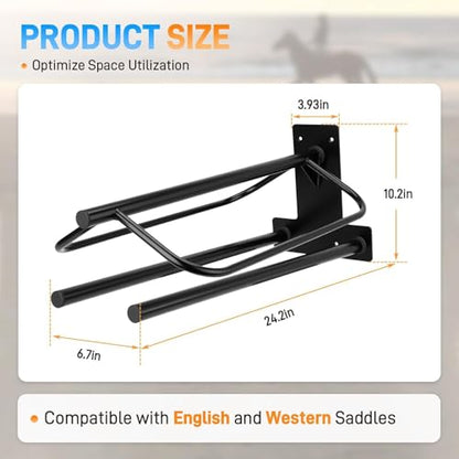 2 Pack Saddle Rack with Double Pad Bar, Wall Mounted