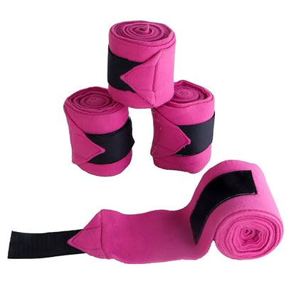 Horse Leg Bandage/Horse Leg wrap (Set of 4) Red, Blue, Navy Blue, Black, Pink, and White (Pink) - color: PINK