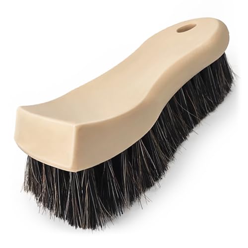 YeewayVeh Long Bristle Horse Hair Brush for Leather, Versatile Leather Cleaning Brush for Car Interior Seat, Carpet, Upholstery, Furniture and Shoes - color: Brown, size: 1 Pack