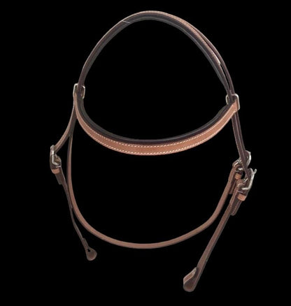 Majestic Ally Padded Leather Brow Band Headstall for Horses - color: Natural