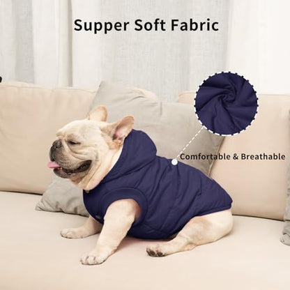 Vecomfy Warm Dog Coats with Hoodie,Winter Dog Jackets for Small Dogs - color: Blue, size: Medium