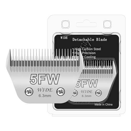 5FW Dog Grooming Wide Blade,Detachable Pet Dog Grooming Blades,Compatible with Andis,Oster A5,Wahl km10 Clippers.Cutting Length 1/4 in(6.3mm) - color: 5FW-6.3mm