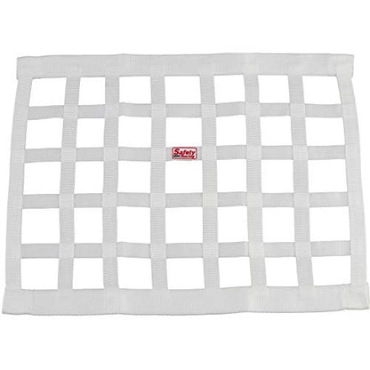 Speedway Motors Safety Racing 18 x 24 Inch White Ribbon Style Window Net with 1 Inch Webbing, Nylon and Polyester Construction, Universal Fit for Race Car Use - color: White