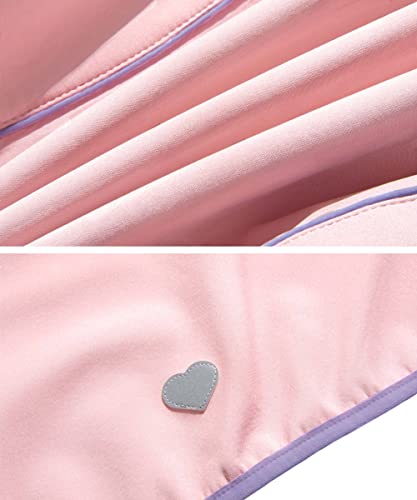 M2C Girls Hooded Fleece Lined Waterproof Windproof Jacket - color: Pink, size: 4T