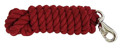 AJ Tack 10 Ft Cotton Lead Rope, 3/4 in, Bull Snap Purple - color: Purple