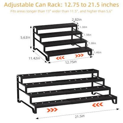 Expandable Can Organizer for Pantry, 4 Tier Metal Canned Food Storage - size: 4tier*1pack