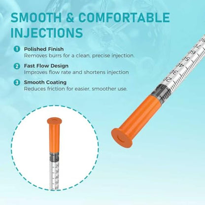 31G 1ml/cc 1/2"(12.7mm) Individually Wrapped Lab Supplies，Pack of 100 - size: 1ml-31G 1/2", style: 100