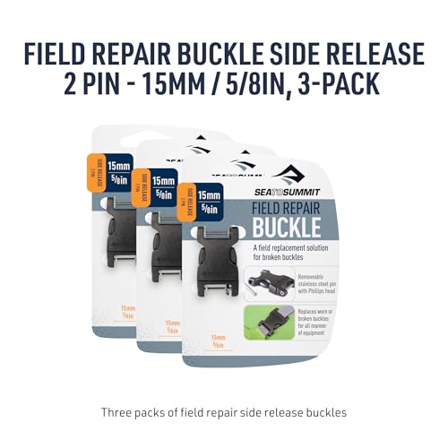 Sea to Summit Field Repair Buckle - Side Release, 2 Pin, 3-pack - style: 15mm / 5/8in