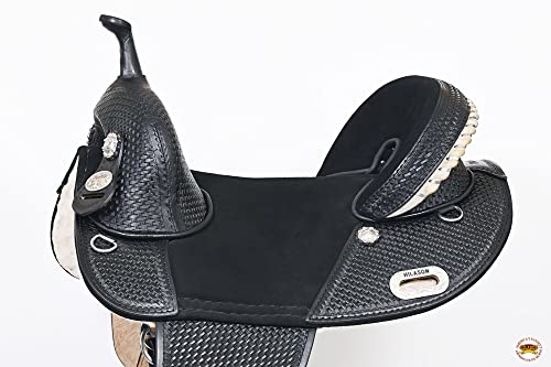 HILASON Western American Leather Trail Barrel Racing Horse Saddle | Treeless for Horses - size: 17 In