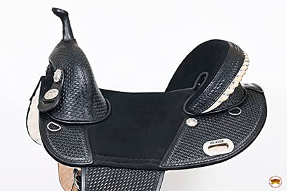 HILASON Western American Leather Trail Barrel Racing Horse Saddle | Treeless for Horses - size: 17 In