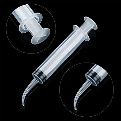 TecUnite 8 Pcs Syringe Dental Irrigation Syringe with Curved Tip - style: No Measurement