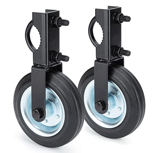 Hillmaster 6 Inch Heavy Duty Gate Helper Wheel Caster Kit with 1-5/8" to 2" Gate Frames, Black, 2 Pack - size: 2 pack