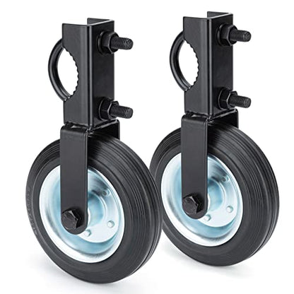 Hillmaster 6 Inch Heavy Duty Gate Helper Wheel Caster Kit with 1-5/8" to 2" Gate Frames, Black, 2 Pack - size: 2 pack